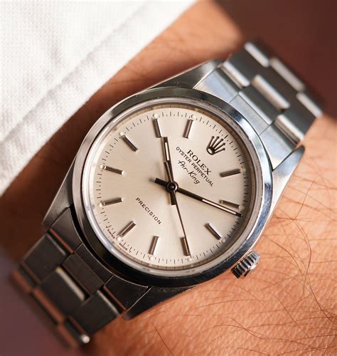 rolex air king white dial arabic|Rolex Air-King reference 14000.